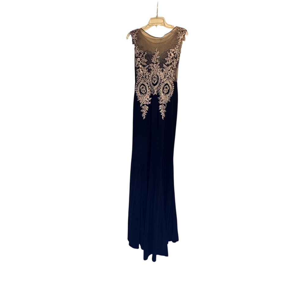Cinderella Divine Gown 35 Illusion Bodice Gold Lace Crystals - Picture 8 of 15